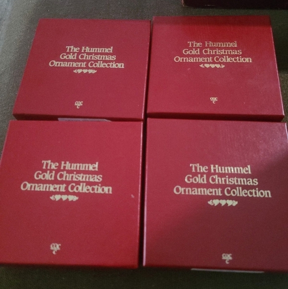 Vintage 1988 Hummel 24kt  Gold  finish Christmas ornaments collection Bundled (4 - Picture 2 of 7